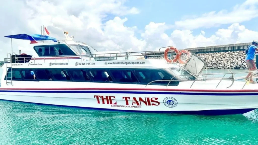The Tanis Fast Cruise fast boat docked at Sanur Harbor Bali for Lembongan fast boat departure